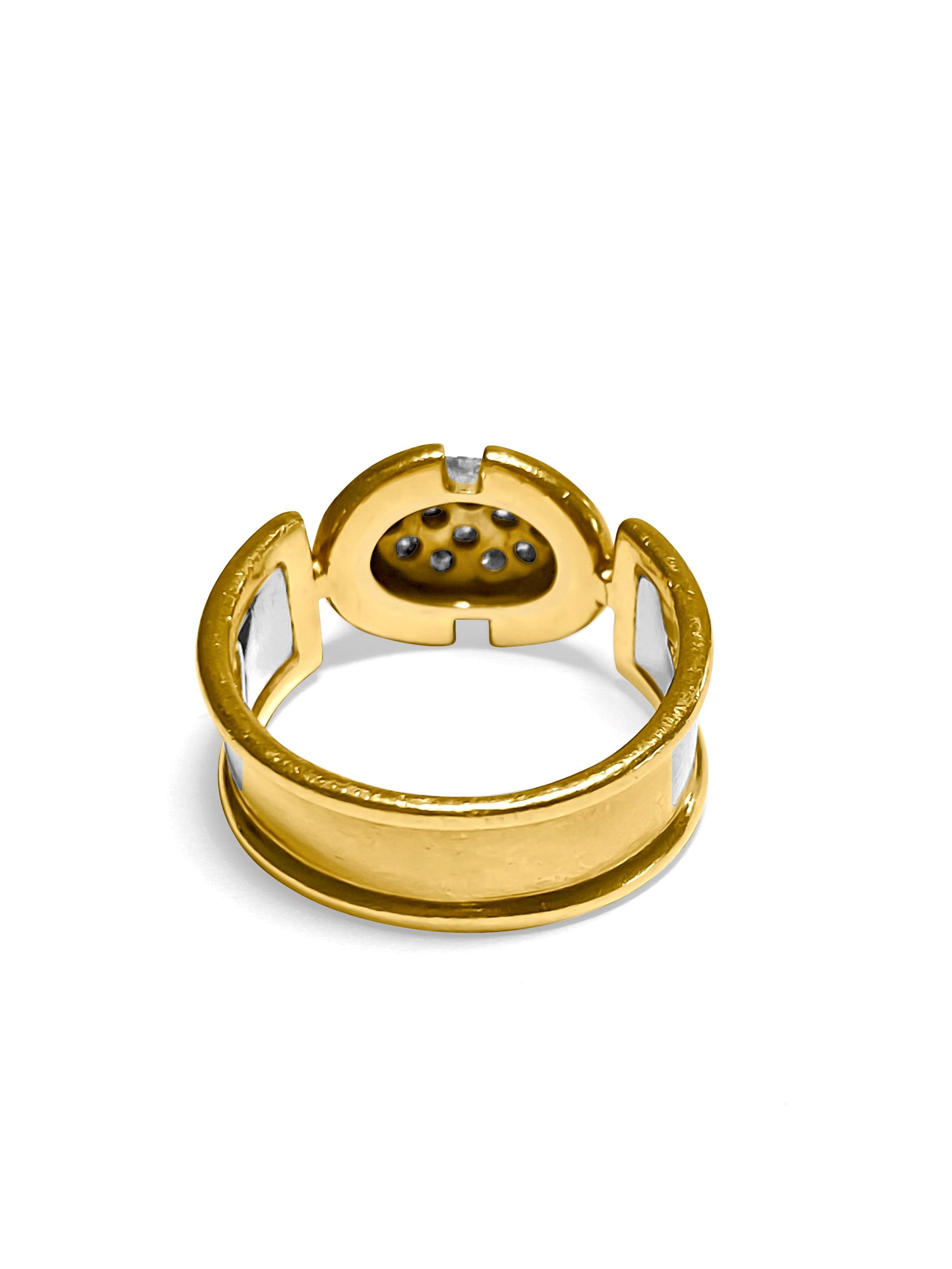 18k Gold, Vintage 0.70 Carat Diamond Two Tone Ring